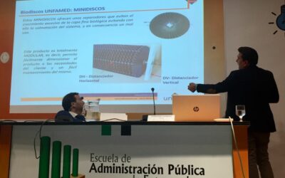 Principal 9 UNFAMED habla sobre Biodiscos en el encuentro sobre “Tratamiento de las aguas residuales en las pequeñas poblaciones de Extremadura”.