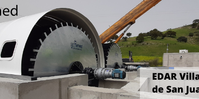 Instalados los biodiscos para la EDAR de Villanueva de San Juan, Sevilla.