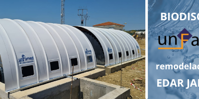 Principal 10 UNFAMED instala los biodiscos de la EDAR de Jaraicejo, Cáceres.